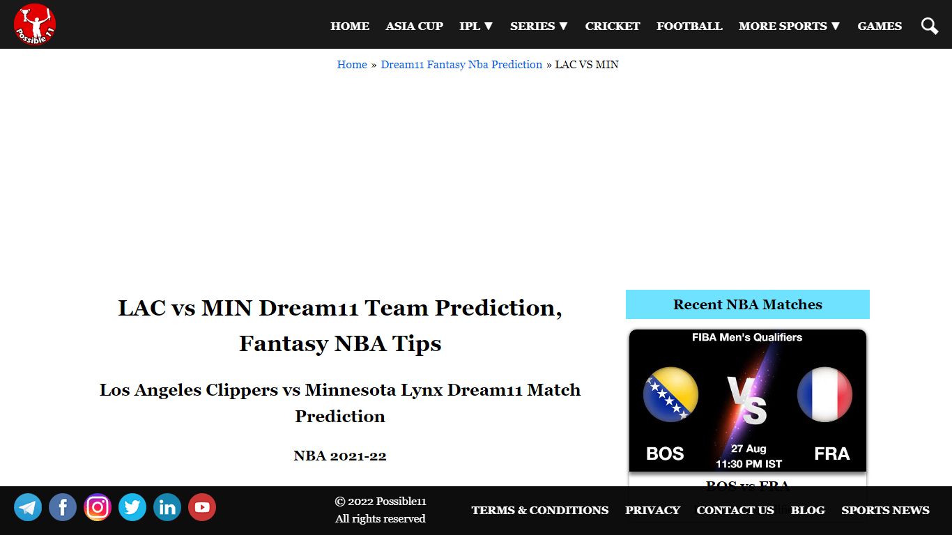 LAC vs MIN Dream11 Prediction Today Match, Fantasy NBA Tips - possible11